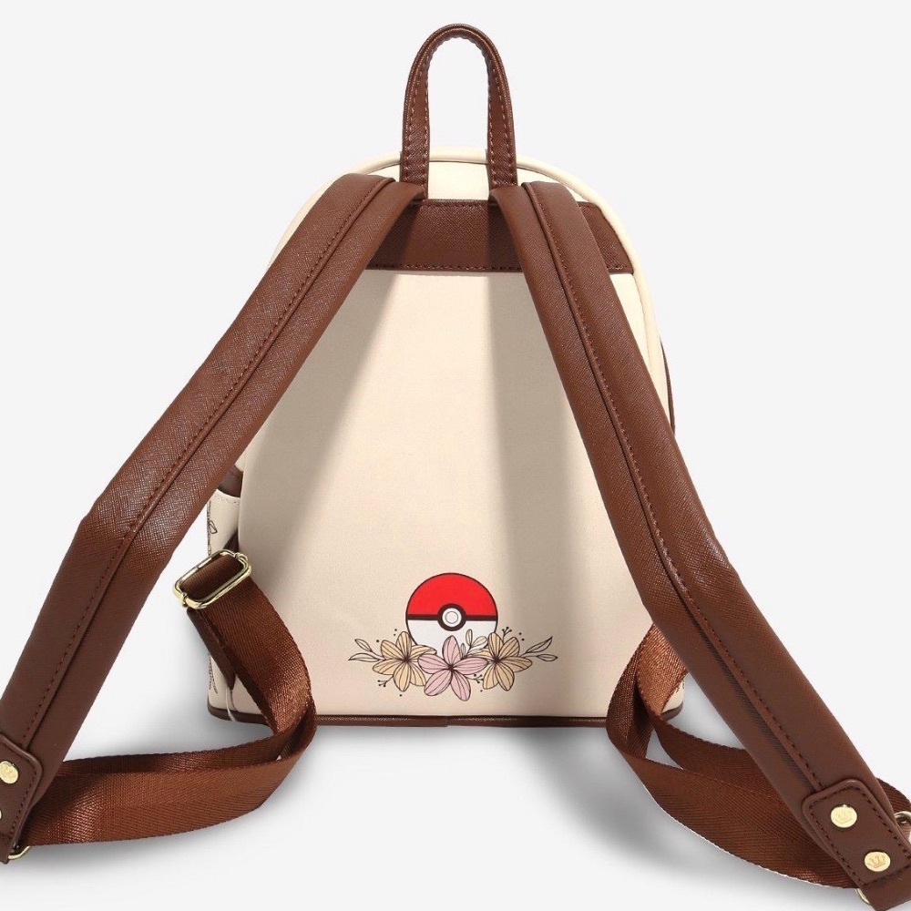 New Loungefly Pokemon Pikachu & Eevee Floral Mini Backpack - Picture 3 of 5